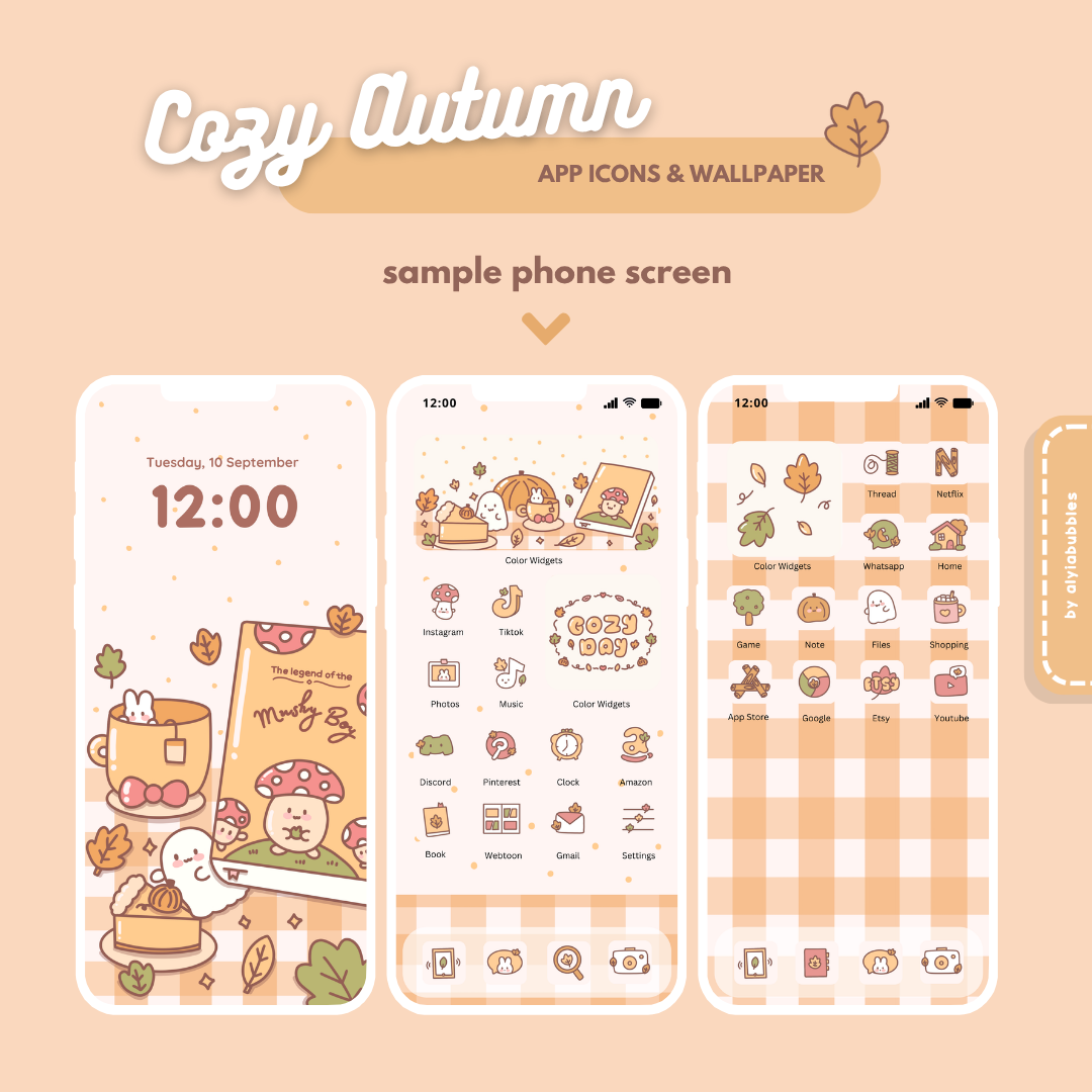 Cozy Autumn App Icons & Phone Wallpaper